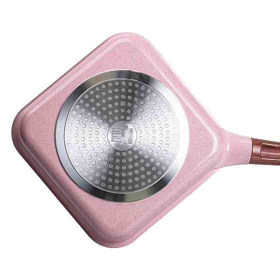 Сковорода-гриль алюмінієва, квадратна, 2,5 л, з антипригарним покриттям, 24 см MGC Pink HP-4-438P Коломия