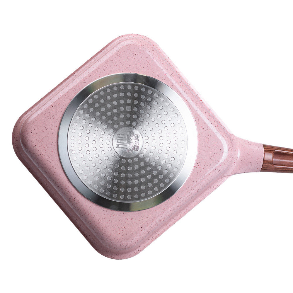 Сковорода-гриль алюмінієва, квадратна, 2,5 л, з антипригарним покриттям, 24 см MGC Pink HP-4-438P Коломия - фото 3