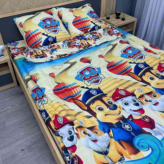 Комплект детского постельного белья Фланель, Koloco Полуторный 150х210 с разноцветным принтом (88-062) Киев