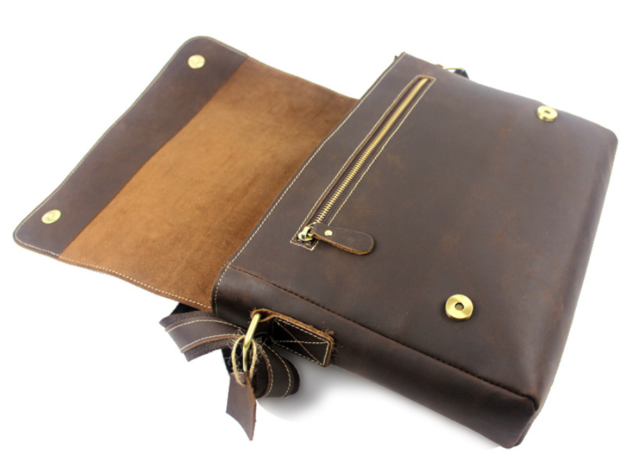 Сумка чоловіча горизонтальна на плече Vintage 20007 Коричнева Київ - фото 2