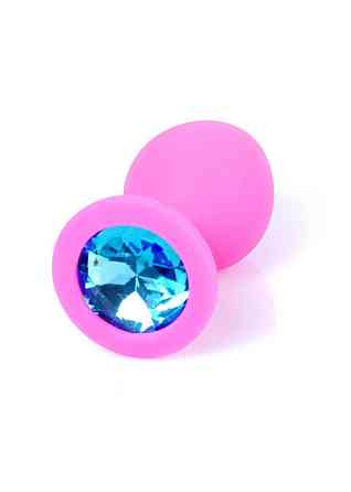 Анальна пробка - Jewellery Silicone Pink Plug M Light Blue Sex Aura Київ