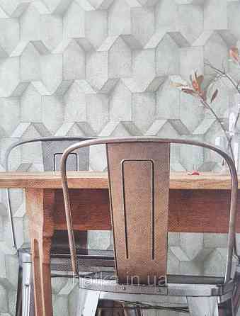 Обои виниловые на флизелине AS creation The Bos 0.53х10 геометрия фигуры структурные бежевые серые 3д Киев