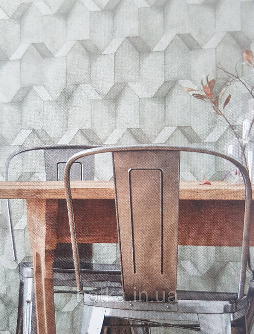 Обои виниловые на флизелине AS creation The Bos 0.53х10 геометрия фигуры структурные бежевые серые 3д Киев - изображение 1