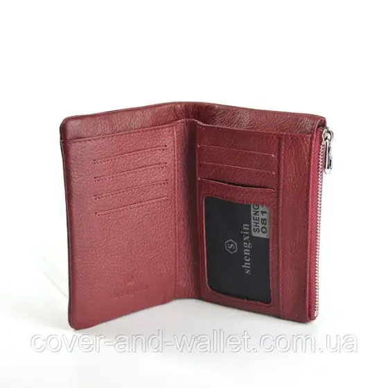 Стильний жіночий шкіряний гаманець невеликого розміру червоно-чорний Helen Verde 0811 Київ