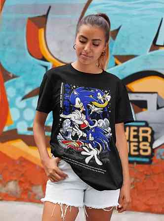 Футболка для мальчика аниме Схадов Хедгехог Хероес Соник оверсайз (рост от 165 до 180 ) Черний AnimeJ0034m Днепр