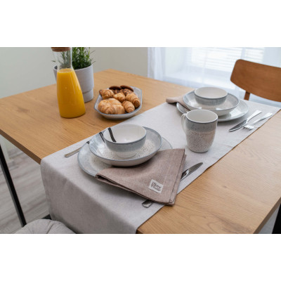 Тарелка Ardesto Siena, 27см, порцеляна, біло-сірий (AR2927SW) Винница - изображение 4