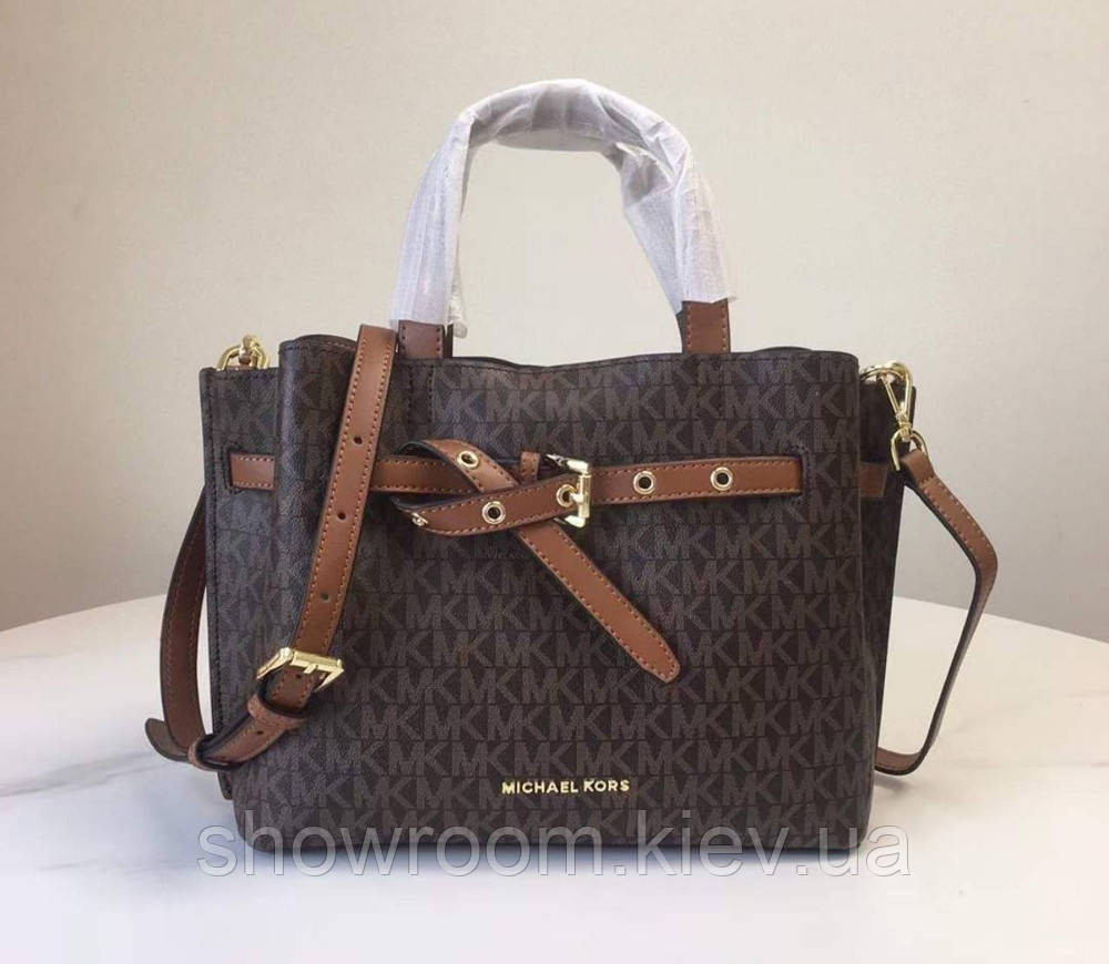 Брендова жіноча сумочка MK Emilia brown Київ - фото 8