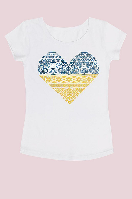Вишиванка жіноча, біла, бавовна, футболка-вишиванка, футболка з вишивкою патріотична 46 Київ - фото 1