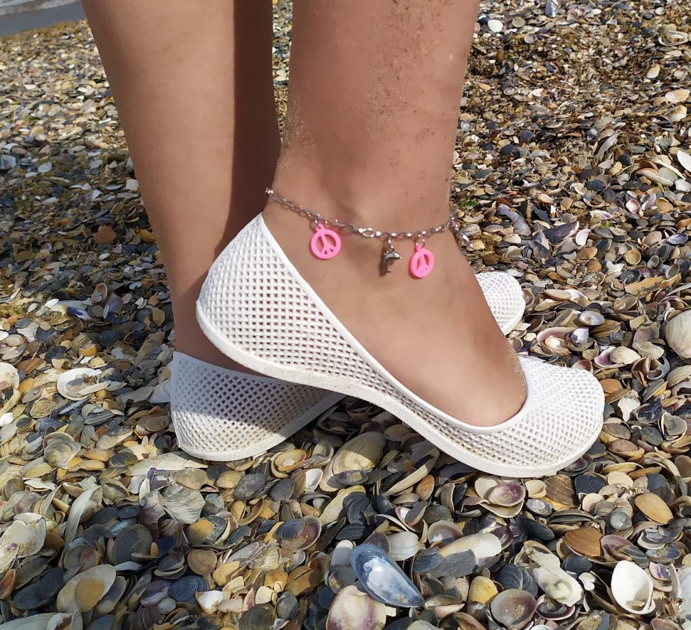 Жіночі балетки гумові білі для пляжних прогулянок ЄВА-тапочки літні щоденні Одеса - фото 17