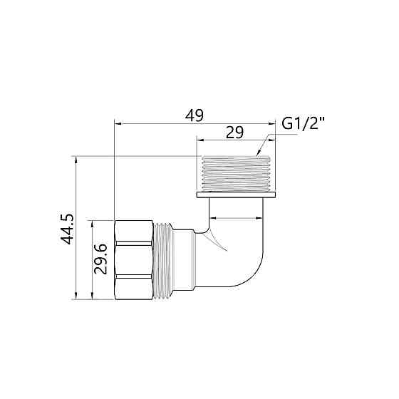 Кутик обтискний Thermo Alliance Standart 20х1/2" НР SD157W2015 Київ