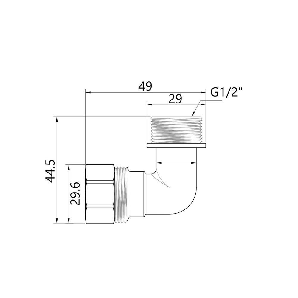Кутик обтискний Thermo Alliance Standart 20х1/2" НР SD157W2015 Київ - фото 2