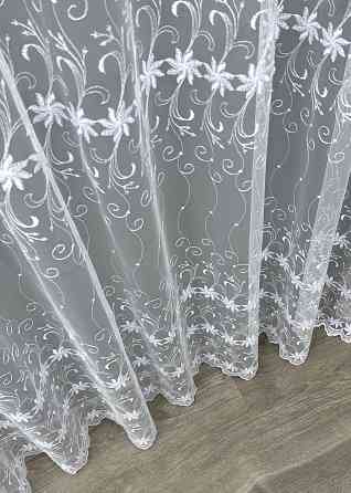 Тюль фатин з вишивкою колір холодний білий 1729т Київ