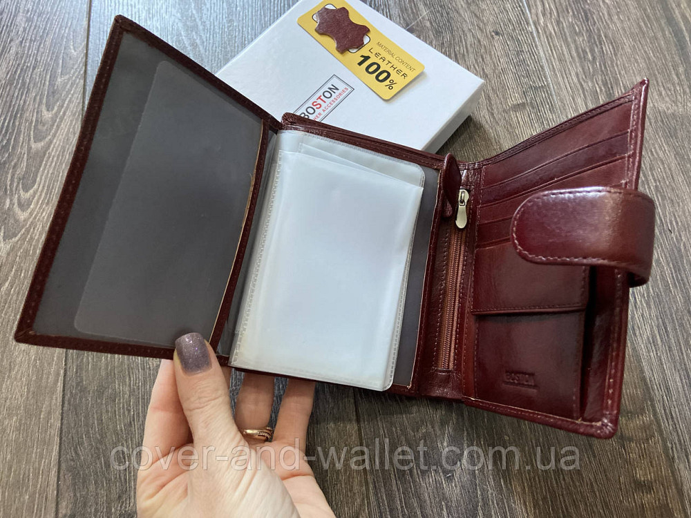 Якісний чоловічий гаманець з гладкої шкіри коричневого кольору Boston B5-020 Київ - фото 6