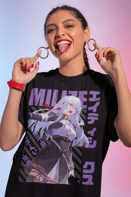 Футболка для хлопчика з аніме принтом Владілена Мілізе Ессентіал Хеавй оверсайз (зріст від 165 до 180) Чорний AnimeJ0097m Дніпро - фото 1
