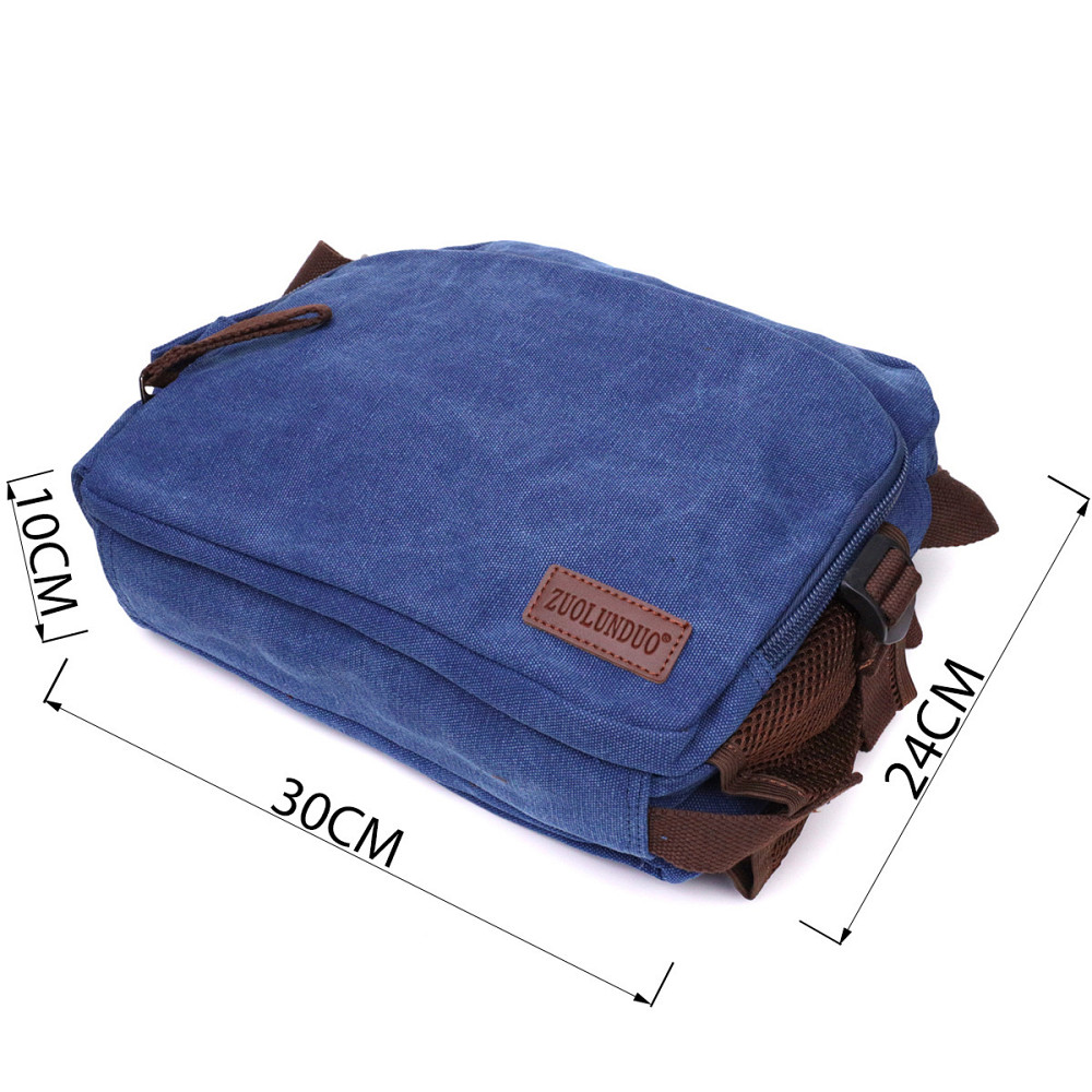 Сумка мессенджер для мужчин из плотного текстиля Синий (Vintage) Киев - изображение 8