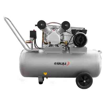 Компрессор Sigma двухцилиндровый ременной 2.5кВт 396л/мин 10бар 100л (2 крана) (7044151) Винница