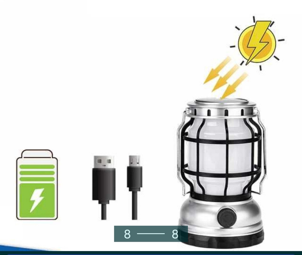 РетроLED Ліхтарик — лампа на акумуляторі, соняшникова панель + повербанк Київ - фото 8