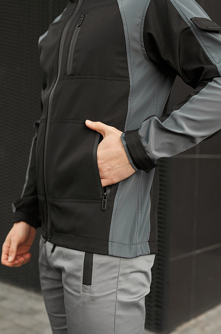 Чоловіча куртка soft shell спортивна софтшел демісезонна softshell осінь весна 'iForce' сіра 2XL Одеса - фото 8