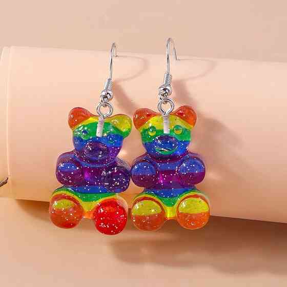 Серьги мармеладные мишки 18 на 49 мм разноцветный Киев