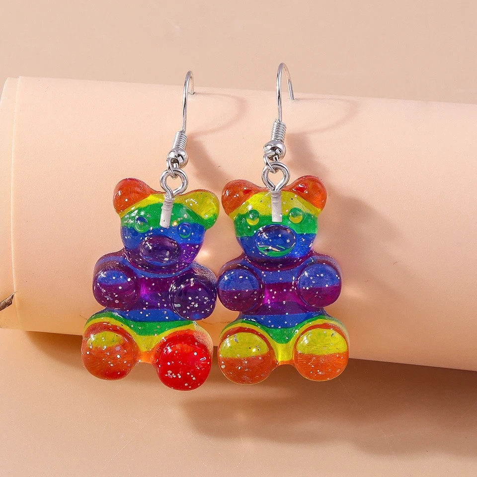 Серьги мармеладные мишки 18 на 49 мм разноцветный Киев - изображение 3