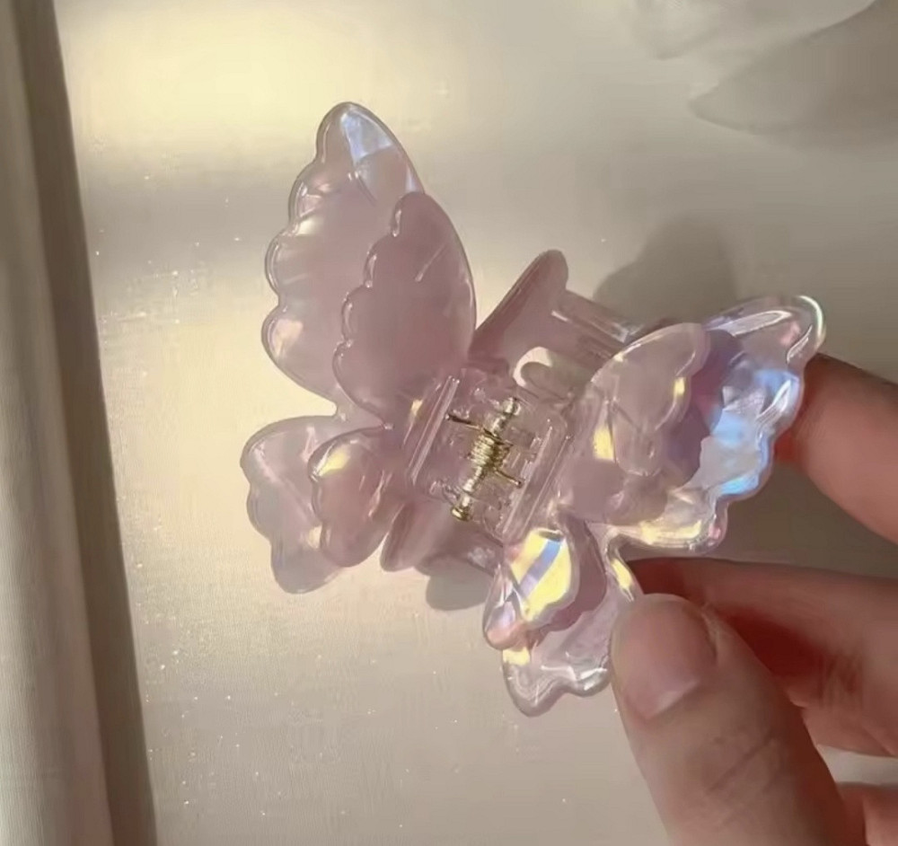 Заколка-крабік метелик з подвійними крильцями Пурпуровий Смела - изображение 1