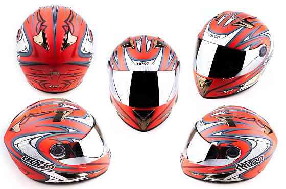 Шлем-интеграл (-500) (size:XL, красный матовый, зеркальный визор, BLADE) Мукачево