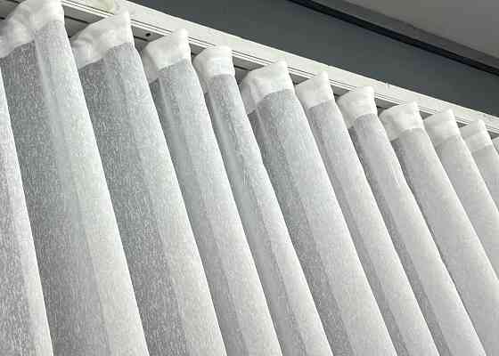 Тюль преміум сітка льон дощик “Linea” колір молочний 1962т Київ