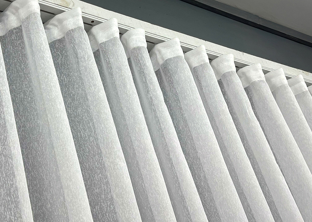 Тюль преміум сітка льон дощик “Linea” колір молочний 1962т Київ - фото 5