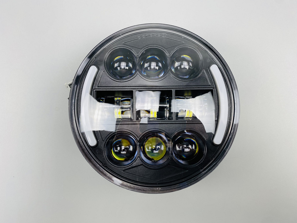 Універсальна світлодіодна фара, проектор ближнього/дальнього світла DRL жовтий сигнал повороту для мотоцикла Мукачево - фото 8