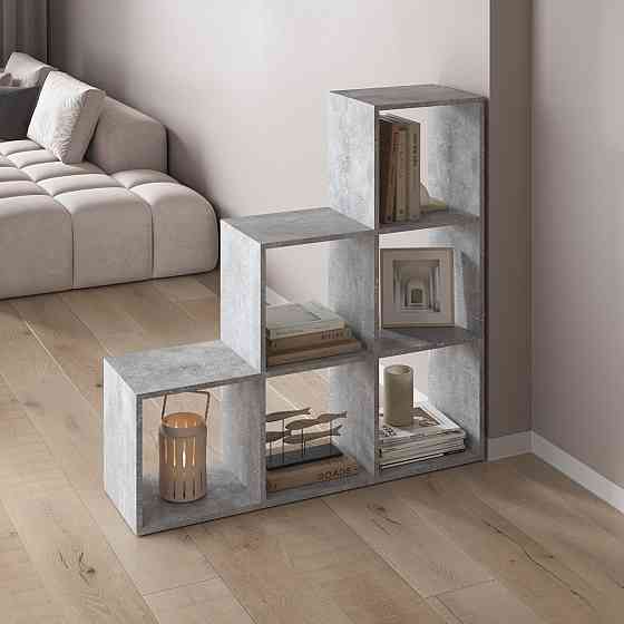 Стеллаж VAYS M-39, книжная полка с 6 ячейками, этажерка для дома, игрушек и декора, ЛДСП, 108×29×108 см Львов