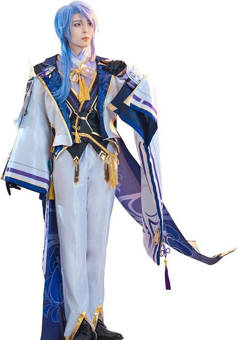 Костюм Камісато Аято XXL косплей Геншин Імпакт, комплект образ наряд Kamisato Ayato Genshin Impact на Хелловін в стилі аніме Київ - фото 4
