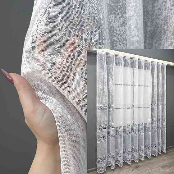 Короткий тюль VR-Textil 1941т Жаккард Белый 300х200 см (42-0915) Киев