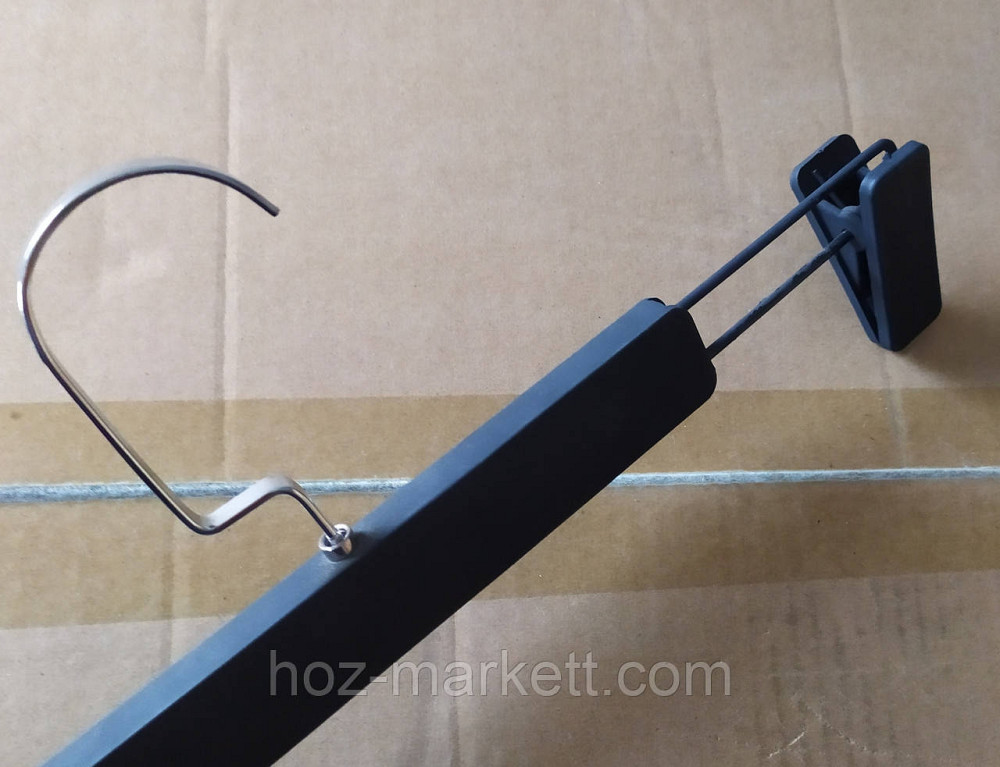 Плічка вішалки (тремпеля) брючні Оксамит з прищіпками чорні 35 см 5 шт в уп Харків - фото 2