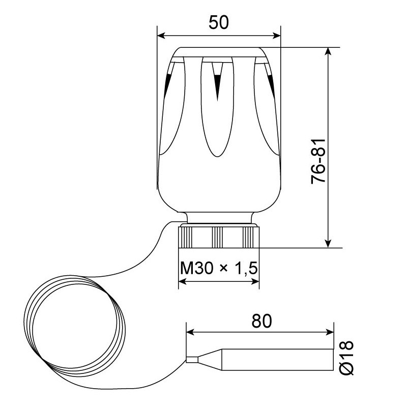 Термоголовка з виносним датчиком M30x1.5 Koer KR.1331 (KR2677) Киев - изображение 2