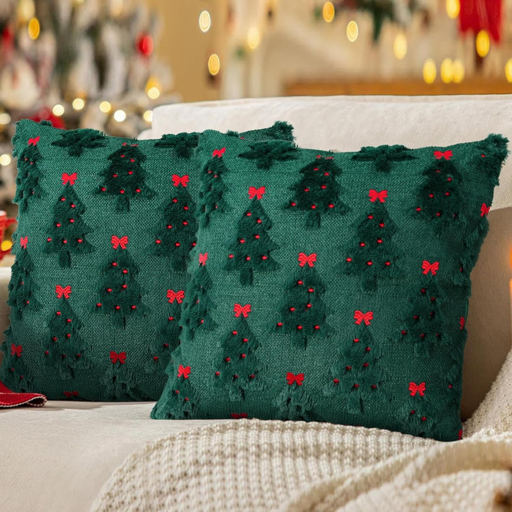 Декоративні наволочки з 3D-ефектом об'ємної ялинки 45x45см 2шт Луцк - изображение 1
