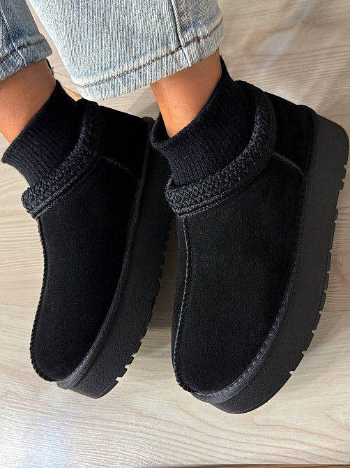 Угги женские Hengji 90-1 с носком и вышивкой натуральная замша черные, 37, 24 см Киев - изображение 11