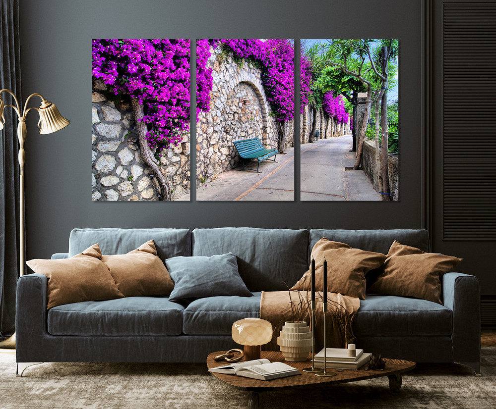 Модульна картина у вітальню/ спальню       Місто в квітах        ART-049_3A 100х150 см Київ - фото 3