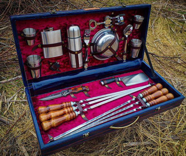 Подарочний набір для шашлика в кожаному кейсі ідеальний подарунок мужу VIP 4 Тернопіль - фото 2