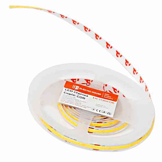 LED стрічка 10Вт 24В COB  320 діодів 100Лм/Вт нейтральний білий 4000К, серія COB, гарантія 3 роки Дніпро