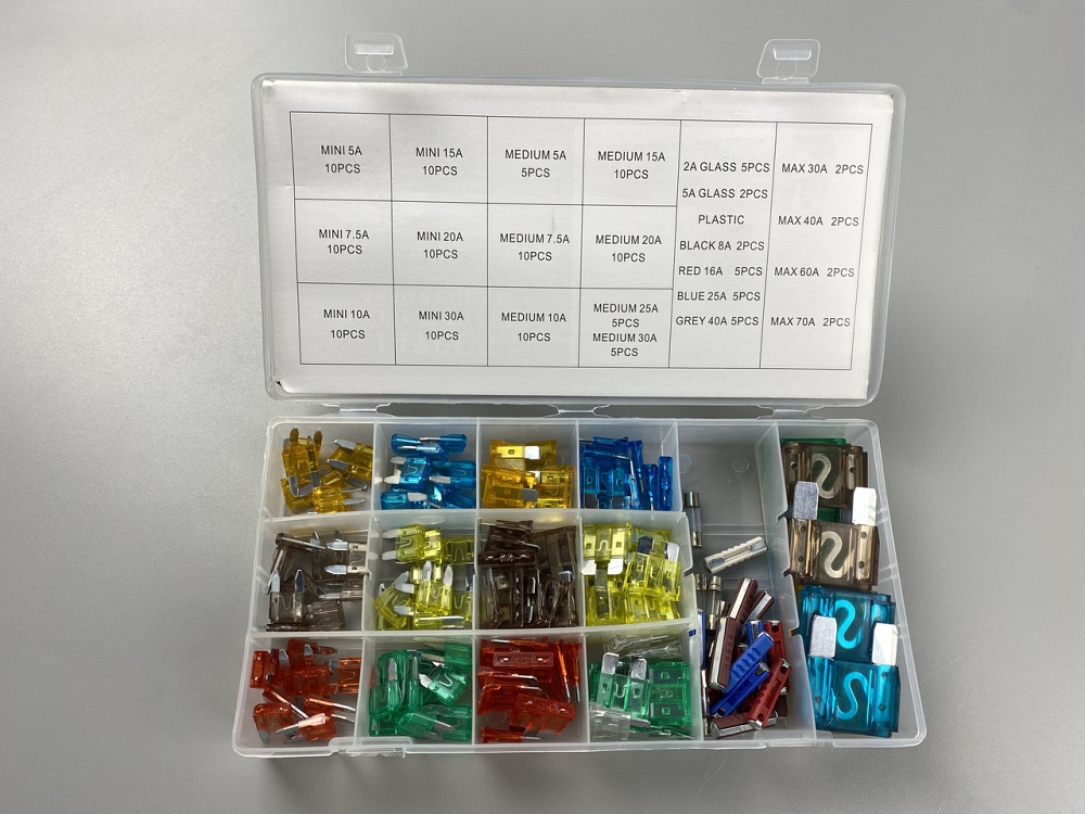 Набір запобіжників 147 шт від 5A до 70А від 5A до 70А  (mini, micro, medium, maxi, круглі скло + круглі кераміка) бокс пластиковий Мукачево - фото 9