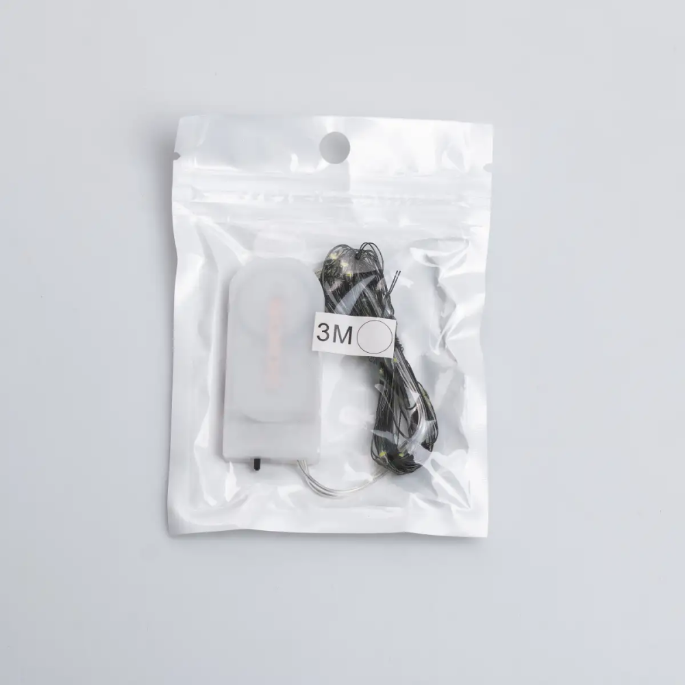 Світлодіодна гірлянда Роса 3 метри на батарейках 30 led нитка на зеленому дроті біла 30L3MGW Київ - фото 8