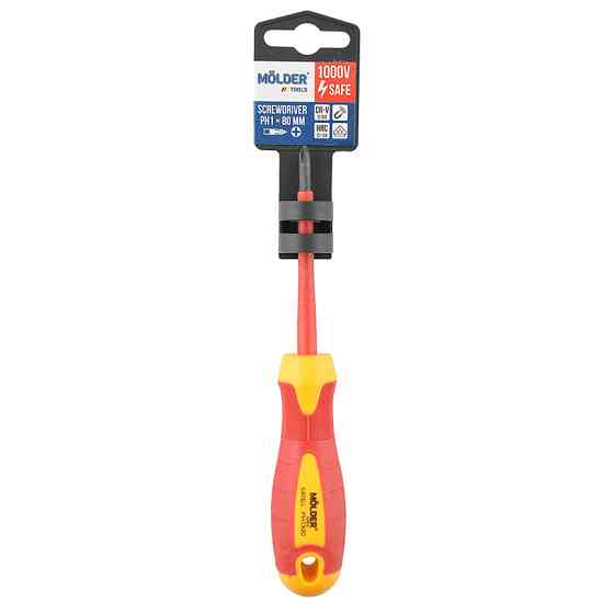 Викрутка Molder хрестова діелектрична VDE 1000В, PH1x80mm Львів