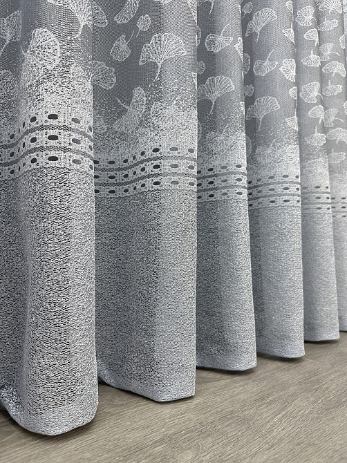 Тюль VR-Textil 2142т Жакард Сіро-блакитний 500х270 см (43-417) Київ - фото 8