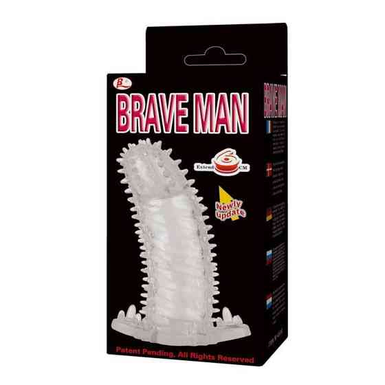 Насадка на член Brave Man рельєфна без вибрации Sex Aura Киев
