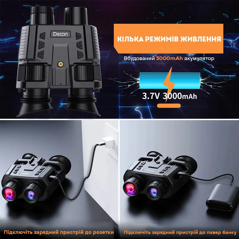 Бінокулярний прилад нічного бачення на голову Dsoon NV8000 (до 400м у темряві) + кріплення на шолом FMA L4G24 Вінниця - фото 5