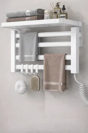 Электрический настенный полотенцесушитель + полка GN-7402-W Коломия