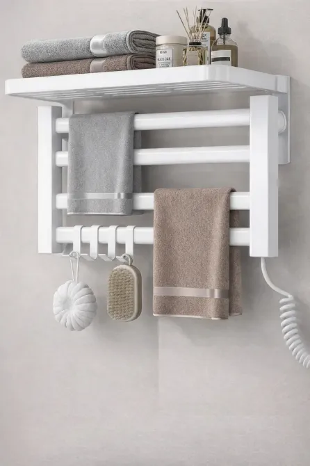 Электрический настенный полотенцесушитель + полка GN-7402-W Коломия - фото 1
