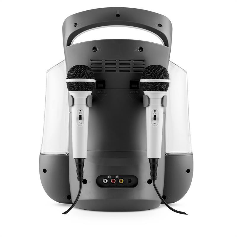 Караоке-система Kara Liquida CD USB MP3 водная струя LED 2 микрофона мобильный серый (Германия, читать Ровно - изображение 6