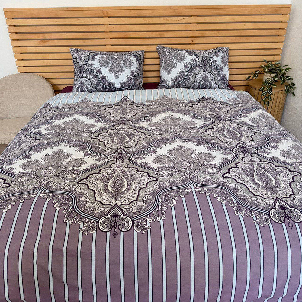 Постельное белье бязь Евро Орнамент 100% хлопок YouStar (Фиолетовый) Сумы - изображение 1