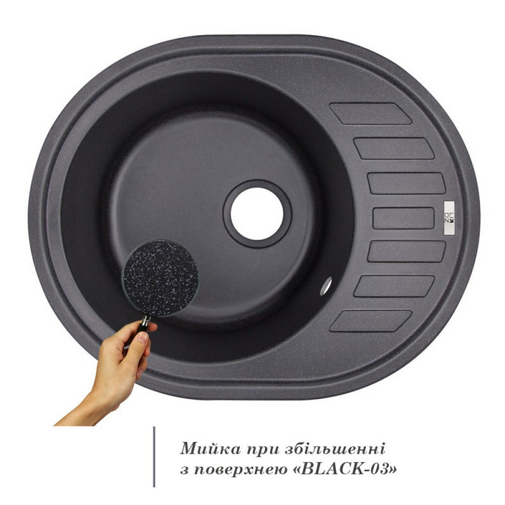 Кухонна мийка Lidz 620x500/200 BLA-03 (LIDZBLA03620500200) Київ - фото 3